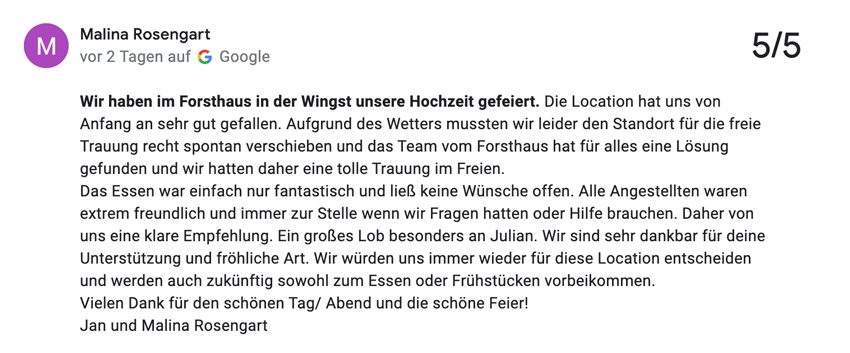 Bewertung Forsthaus Wingst Hochzeit 24 06 desktop - Hochzeiten